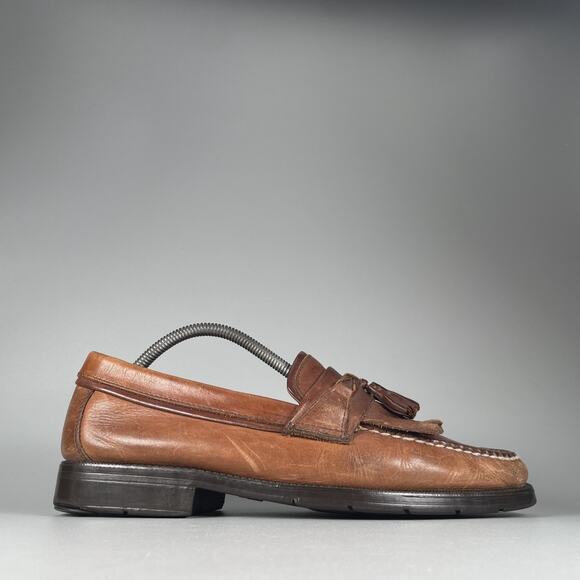 Bass Flex Phillips Men\'s 10.5 M Brown Leather Leather Tassel Loafers Dress Shoes main image 9